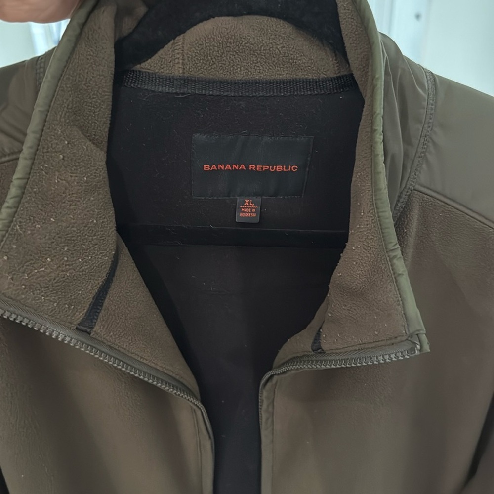 Banana Republic Dark Green Fleece Jacket​​ - Picture 2 of 5